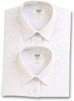 Boys Long Sleeve Slim Fit White Shirts Twin Pack
