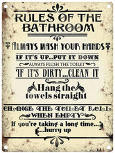 Mini Metal Sign-Bathroom Rules
