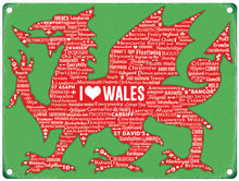 Large Metal Sign-I Love Wales