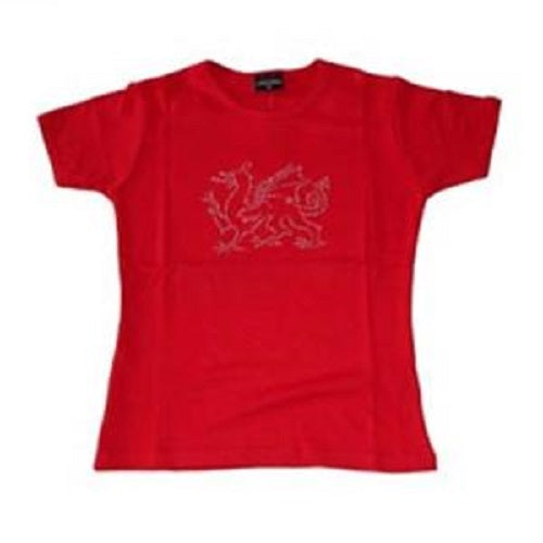 Welsh Dragon Diamante T Shirt